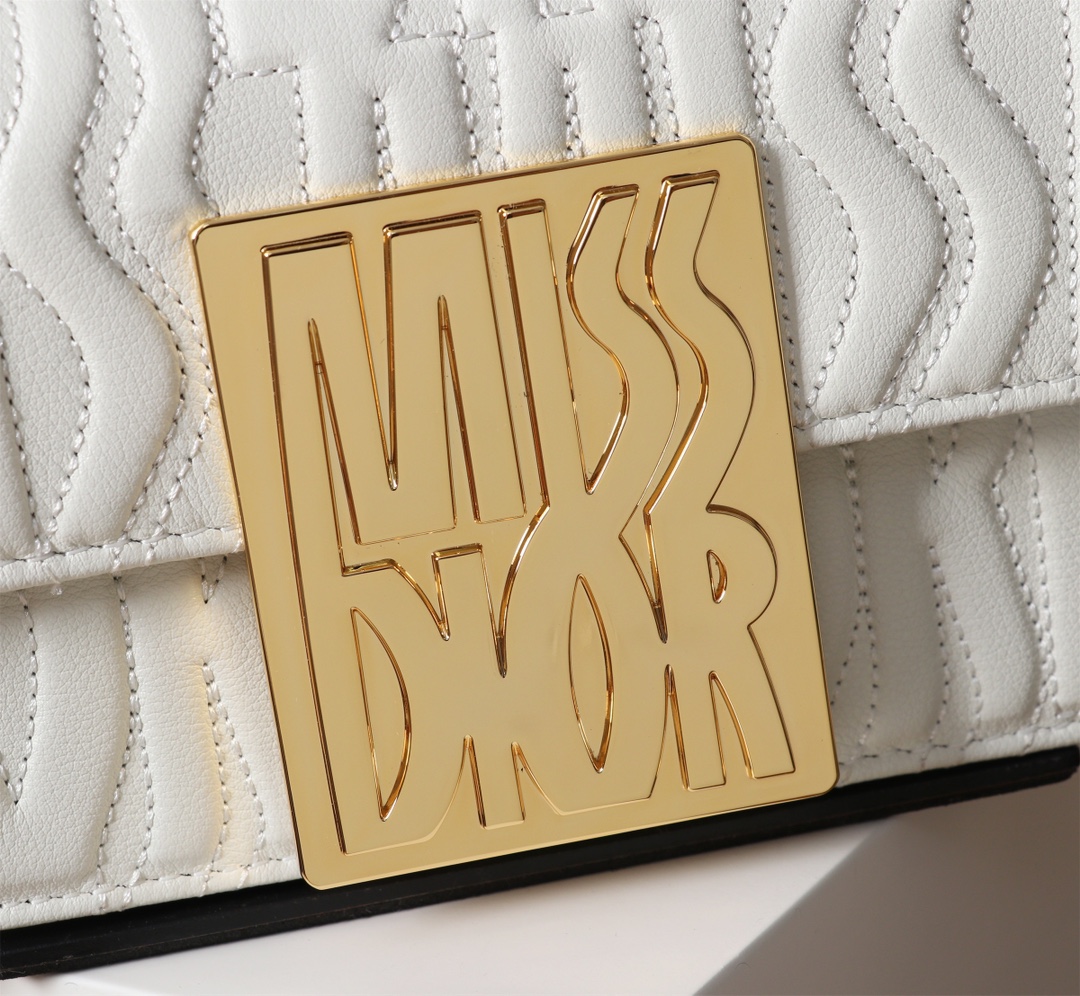 Miss Dior Flap Bag Latte Quilted Miss Dior Allover Calfskin